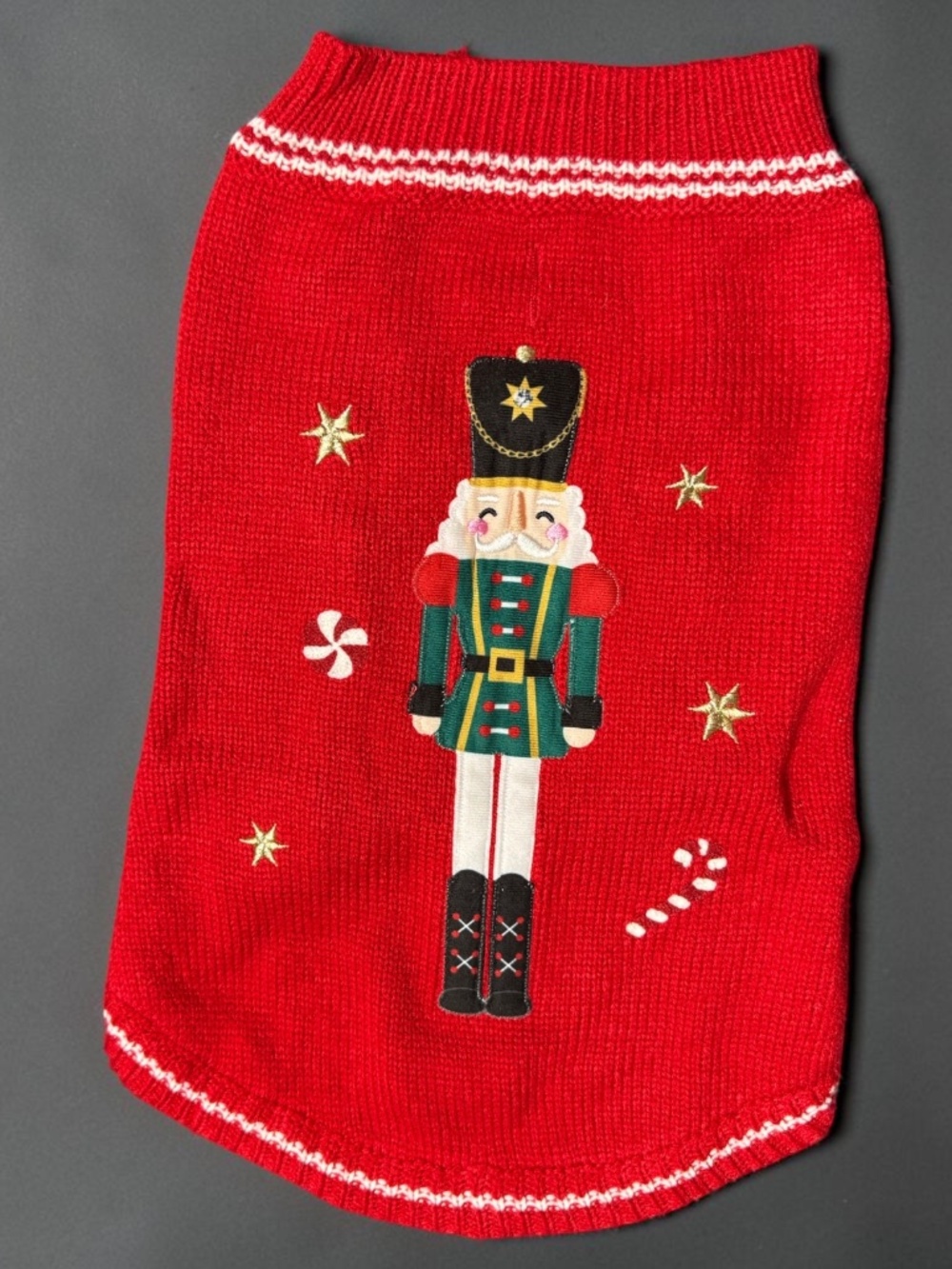 Nutcracker Dog Christmas Sweater Medium Warm Knit Puppy Jumper NWOT